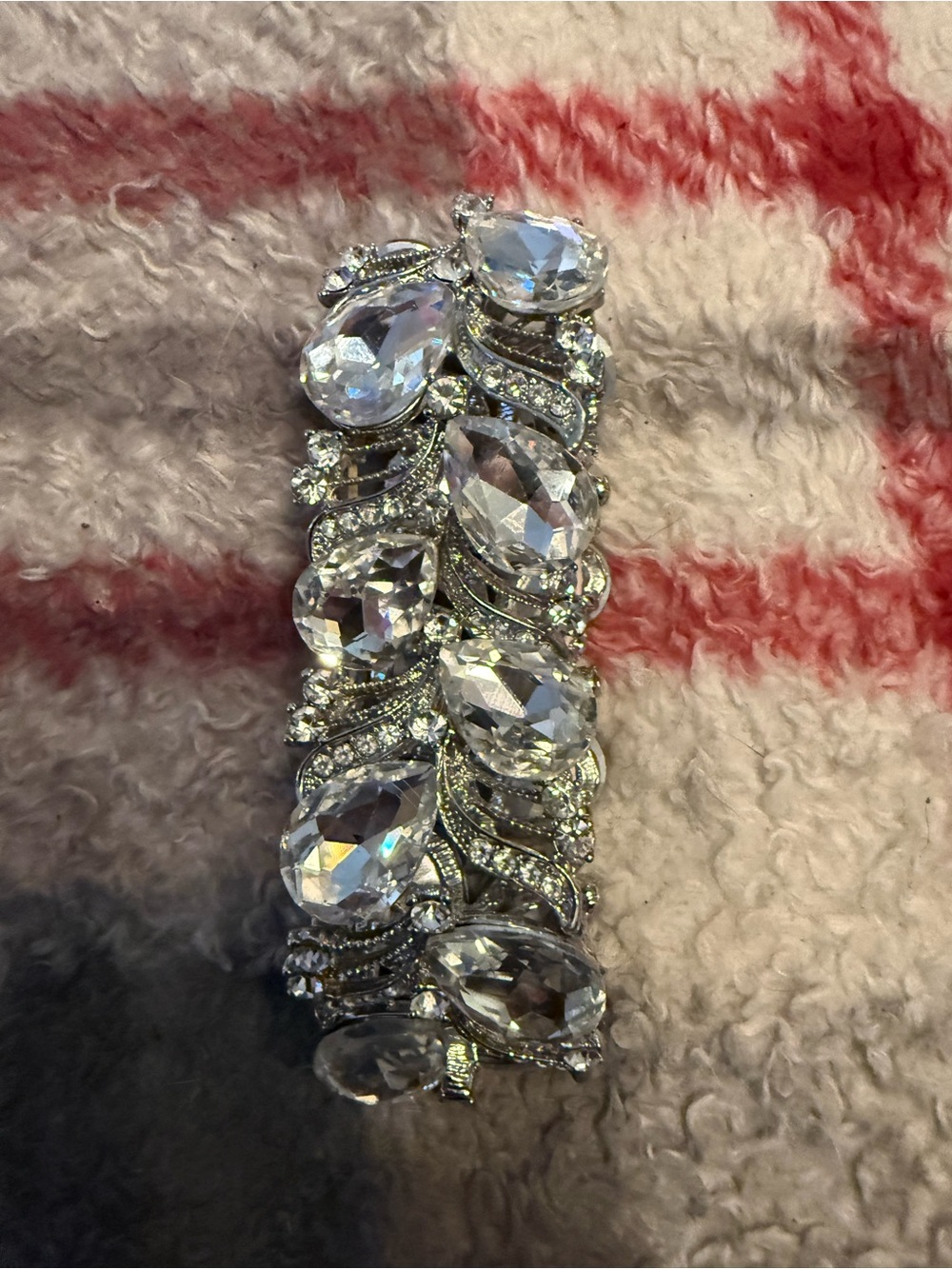 Crystal Statement Bracelet - Clear Rhinestones